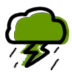 graphic of a green and black storm cloud